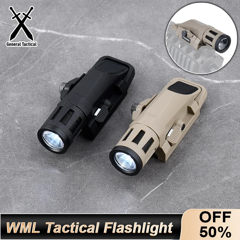 

WADSN WML GEN2 Tactical Airsoft LED Strobe Flashlight Helmet Weapon Hunting Light Outdoor Lighting Fit 20mm Rail 400 Lumens