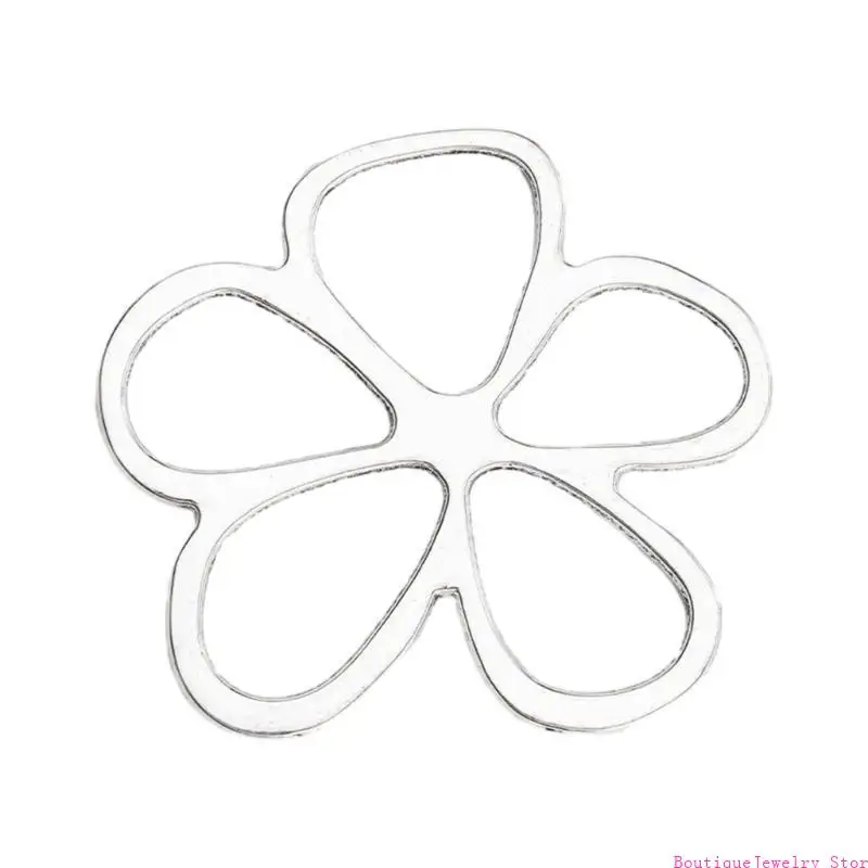 E1PE Elegant Irregular Flower Choker Necklace for Women Hollow Out Flower Beads