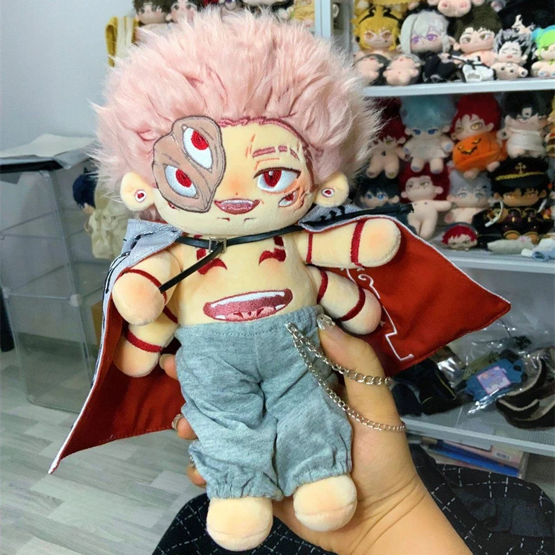 

25cm Anime JK Ryomen Sukuna Kawaii Cosplay Plush Doll Body With Skeleton Cartoon Soft Plushie Change Suit Model Toy Figures Gift