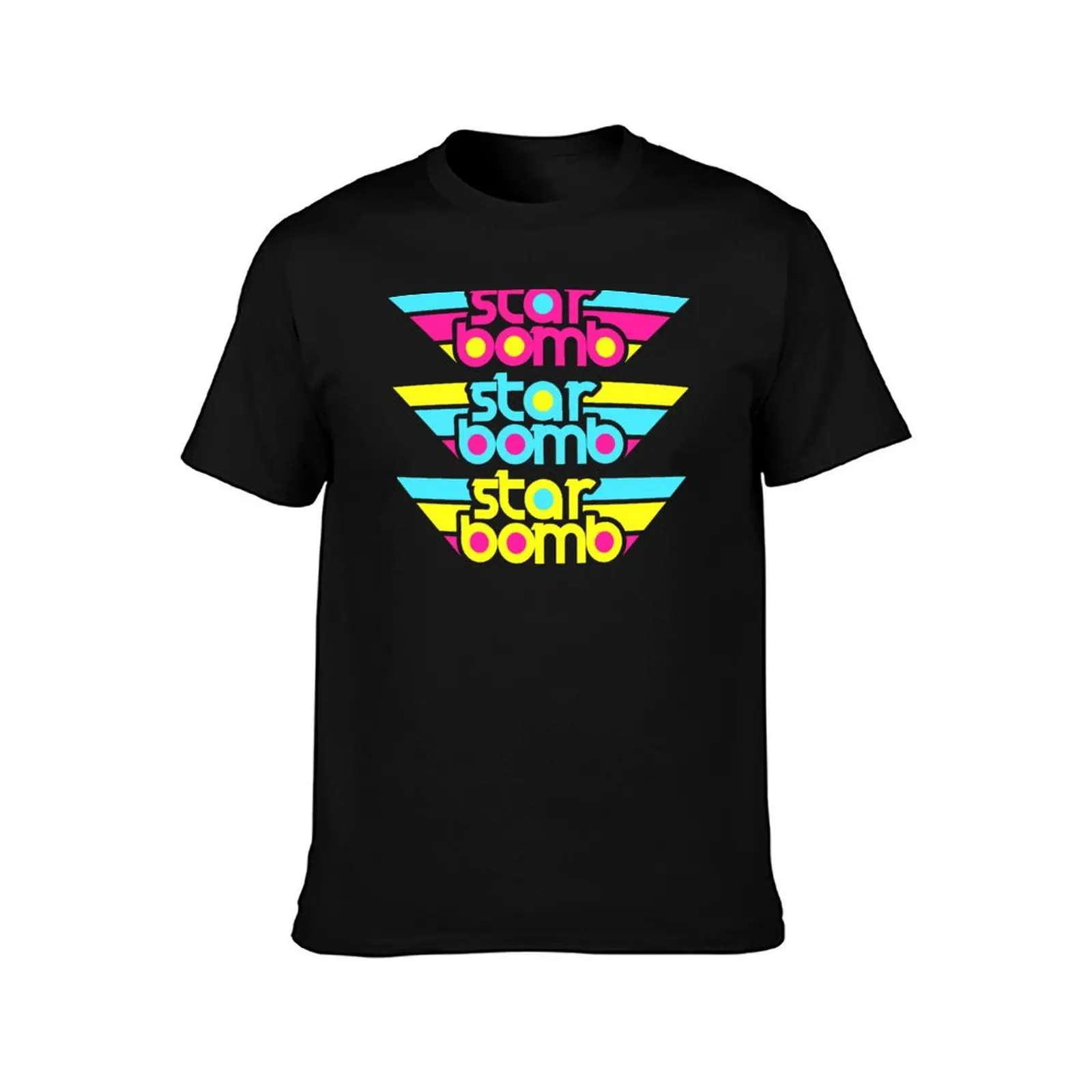 Starbomb Merch Triple Colorful Starbomb Logo T-Shirt Summer Casual Cotton Tee Oversized Streetwear Tops Vintage Graphic Print