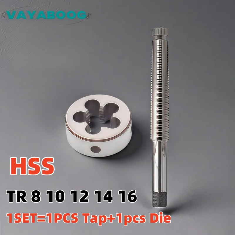 

1 Set Left hand Trapezoidal tap and Die set TR 8 10 12 14 16 X1.5 X2 X3 X4 Thread Screw tr taps Round Threading Dies