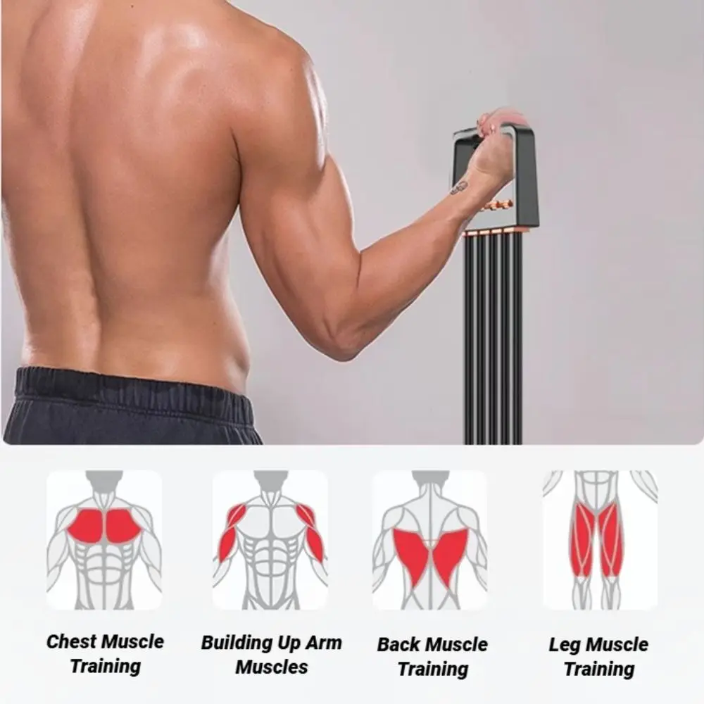 Adjustable Rubber Chest Expander Multifunctional Lightweight Arm Muscle Exerciser Detachable Spring Strength Trainer