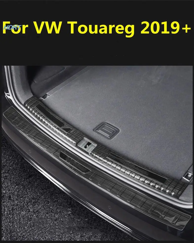 

For VW Volkswagen Touareg 2019 2020 2021 Rear Bumper Protector Sill Trunk Rear guard Tread Plate Trim Car styling