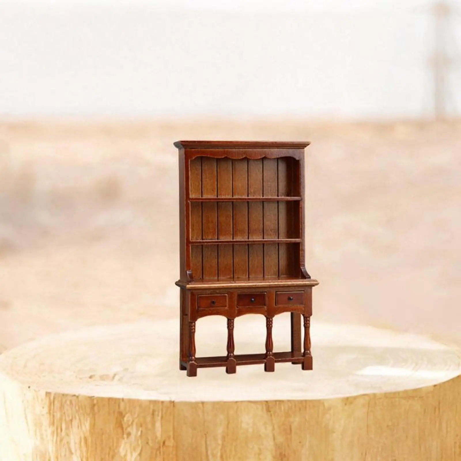 

1/12 Dollhouse Bookcase Wood Storage Cabinet for Office Living Room Hallway