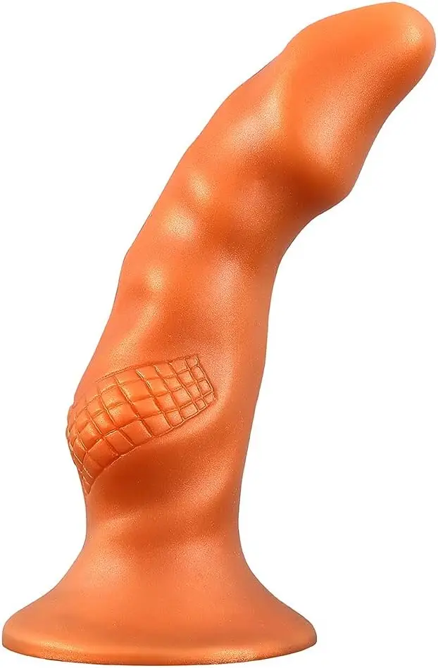 Realistic Dildo with Textured Ball Soft Liquid Silicone Anal Butt Plug with Powerful Suction Cup
