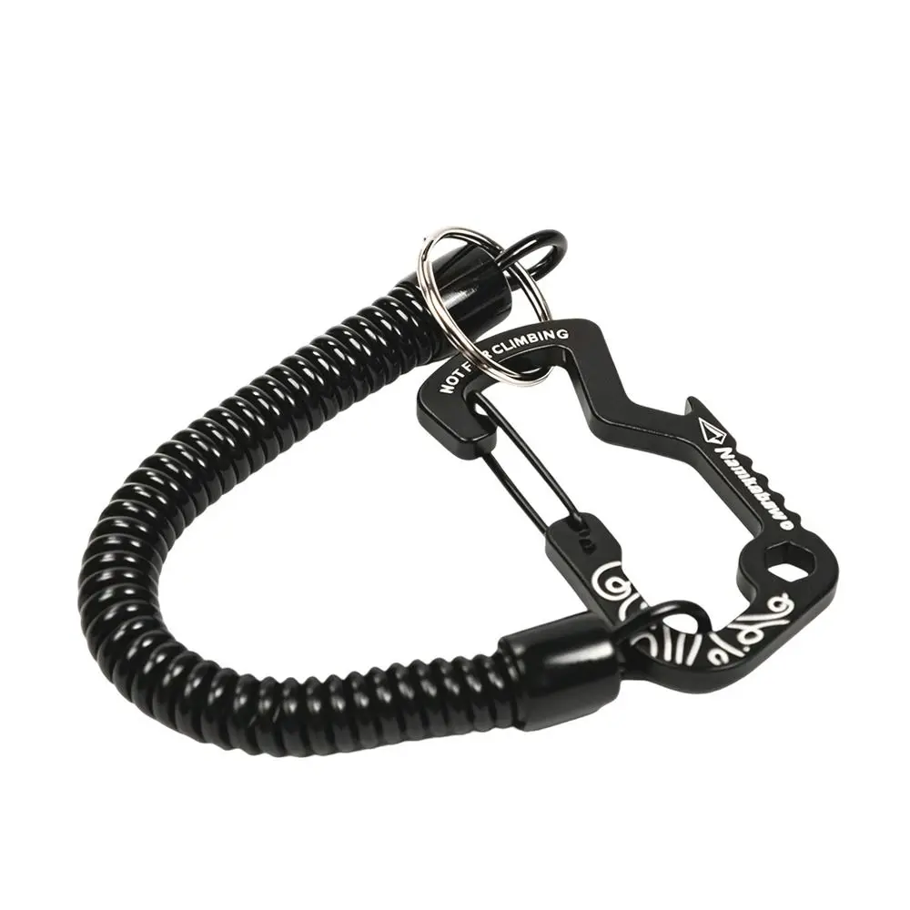 1/2/5pcs Multi functional Outdoor Retractable Spring Elastic Rope Anti-lost Black Security Gear Tool
