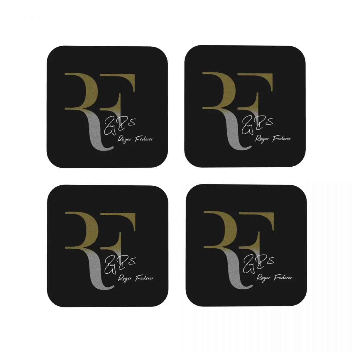 Roger Federer Coasters Kitchen Placemats Non-slip Insulation Cup Coffee Mats For Decor Home Tableware Pads Set of 4