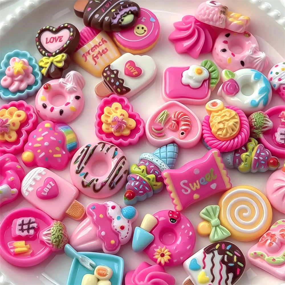 50PCS Cute Mini Dessert Resin  - огляд і ціна Art Craft Ice Cream