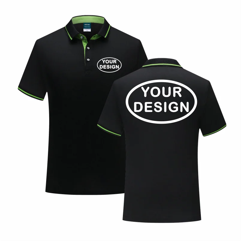 Customized Summer Casual Collar POLO Shirt Embroidered Print Personal Company Group Logo Customized Office Workwear