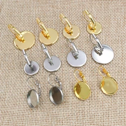 6-25mm Stainless Steel French Lever Cabochon Earring Setting Blank Earring Base Cameo Tray For Jewelry Making Supplies