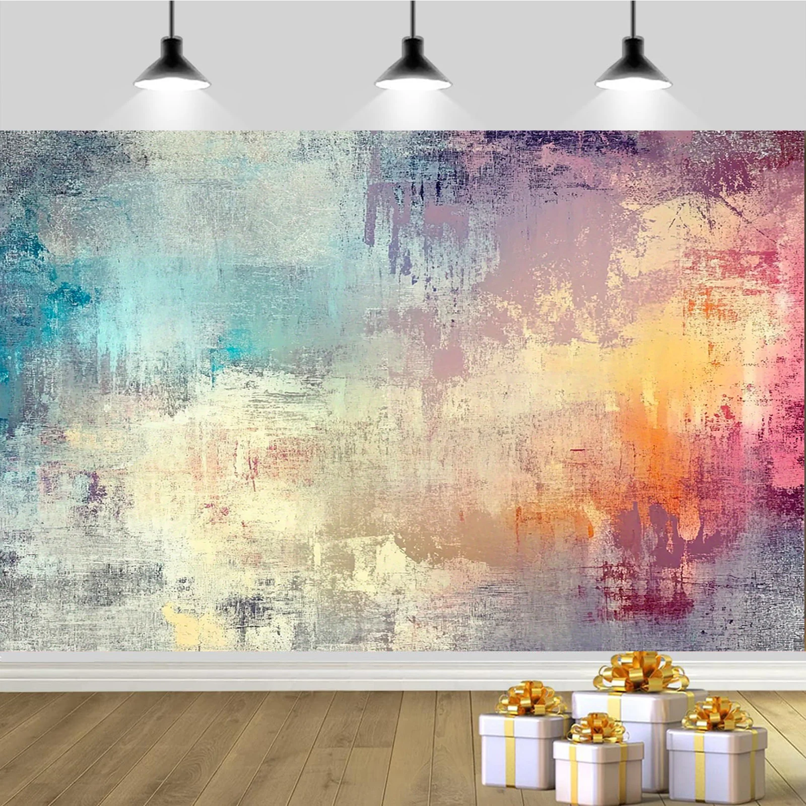 Aesthetic Abstract Boho Tapestry Wall Art Large Watercolor Gradient Living Room Decor Modern Bohemian Wall Hanging Canvas Print