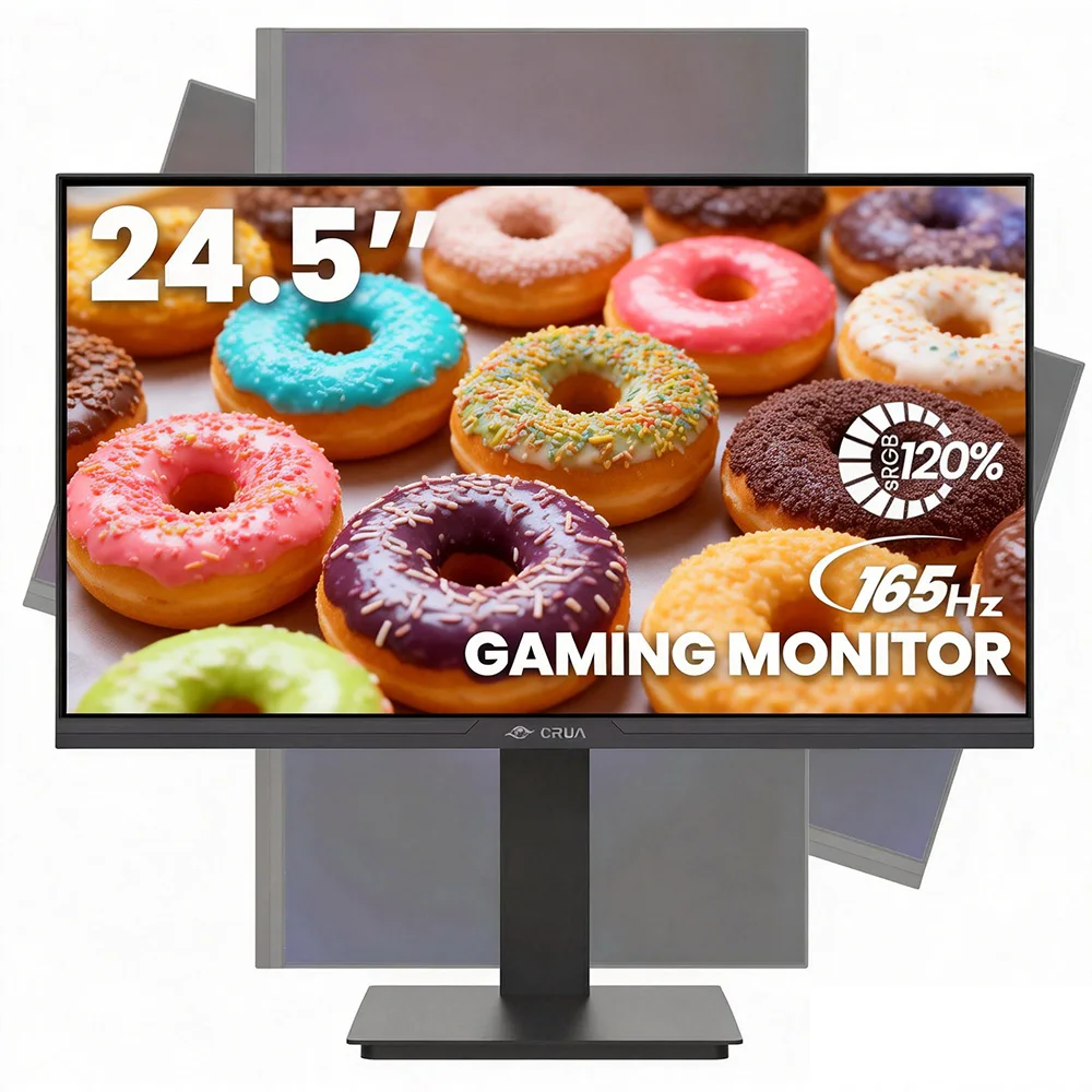 

CRUA 24.5Inch Gaming Monitor165Hz FHD(1920x1080P) , Height/Pivot/Swivel/Tilt Adjustable Vertical Monitor, Support FreeSync