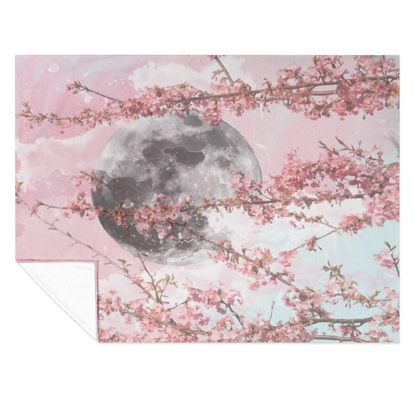

Spring Moon Throw Blanket Decoratives Plaid Warm Single Blankets