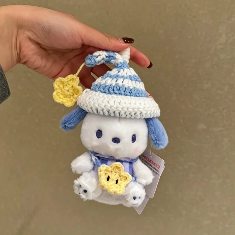cartoon Cinnamoroll Pachacco cosplay dress-up cartoon plush doll keychain PP cotton stuffed doll kawaii school bag pendant gift - view 2