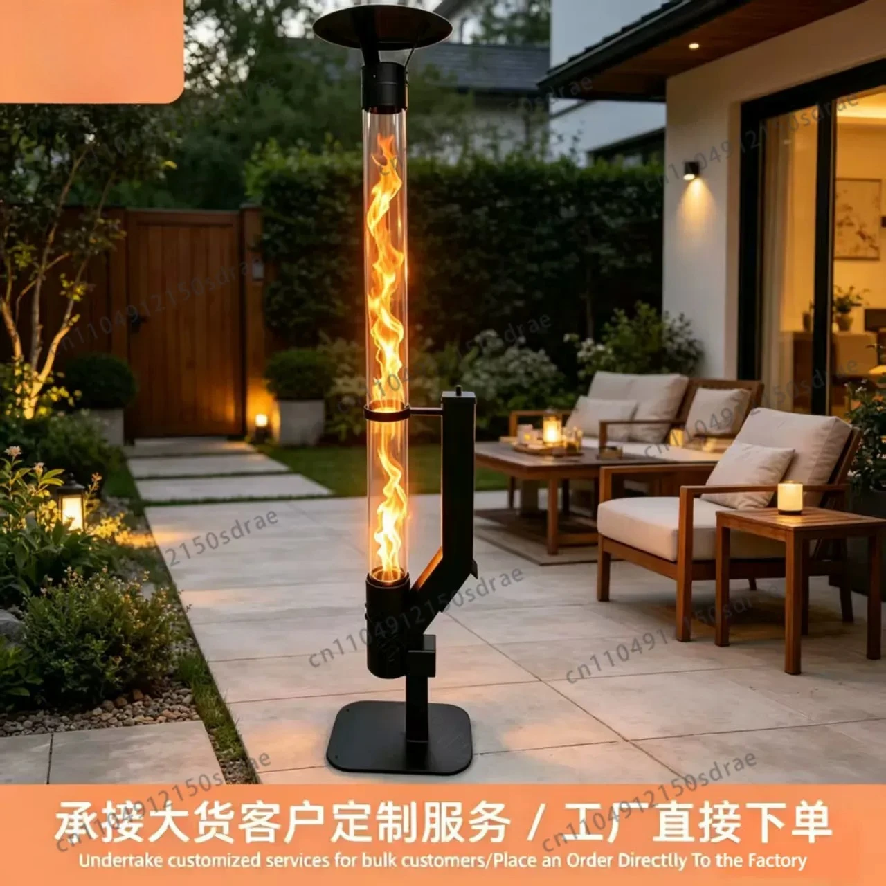 Household Heating Furnace Outdoor Camping Portable Integrated Glass Heating Furnace Stainless Steel Granular Furnace