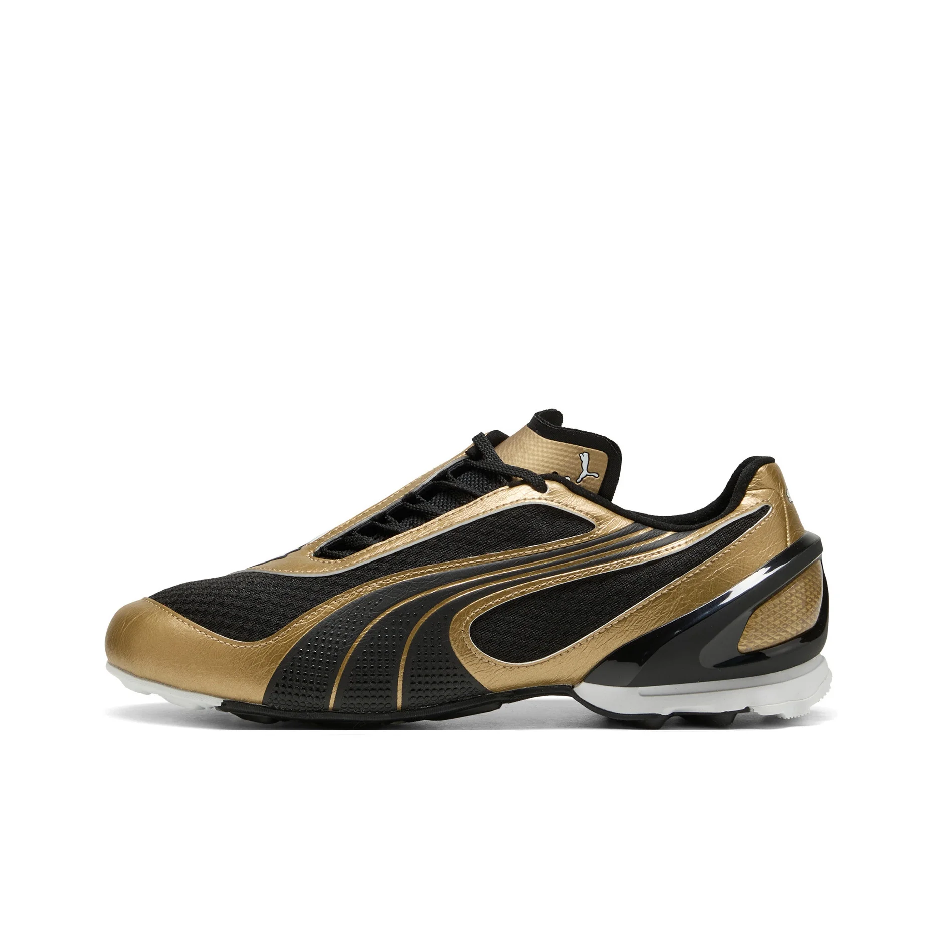 PUMA V S1 Abrasion Resistant Low top Casual Shoes Unisex Black Gold 402953-04