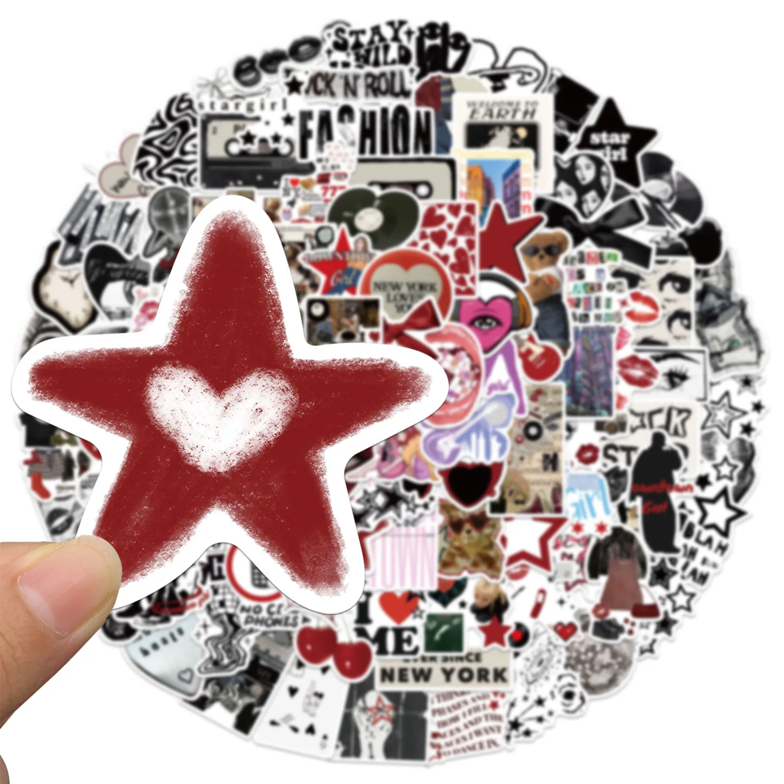 100PCS Y2K Stickers Exquisite Handbooks Material Phone Cases Laptop Suitcases Water Cups Waterproof Stickers