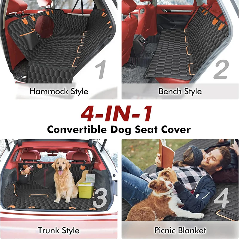 Pet Car Pad Four-in-one Removable Car Pad Waterproof, Anti-dirty and Anti-grab Passenger Rear Trunk Seat Cushion