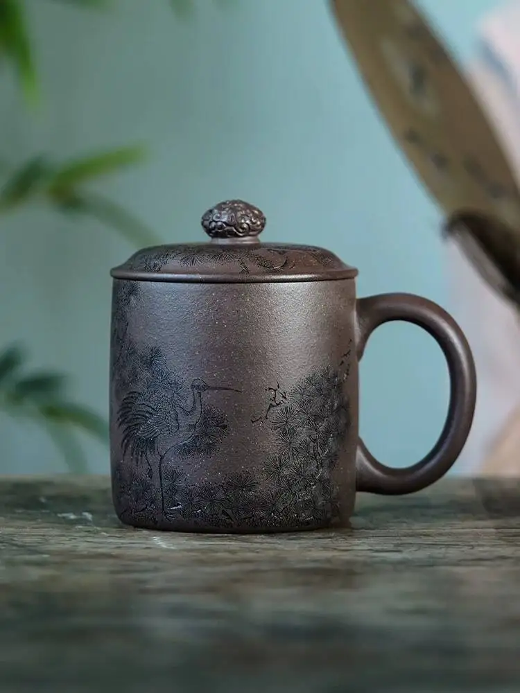 

Yihuchun High-End Purple Clay Master-Made Tea Cup, Original Mineral Large Water Pool Sky Blue, Heavy Craftsmanship Pine And
