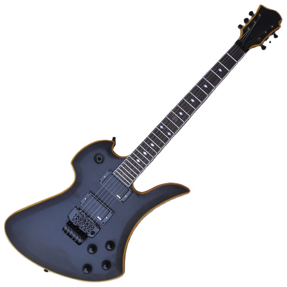 Matte Black Unusual Shape Electric Guitar Factory Custom Guitar Black Hardwares Guitar