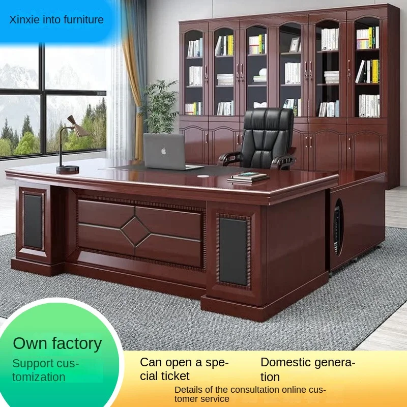 custom.Modern-Style Big Desk with Chair Combo Atmospheric Single Office Desk Supervisor President-Office Furnit