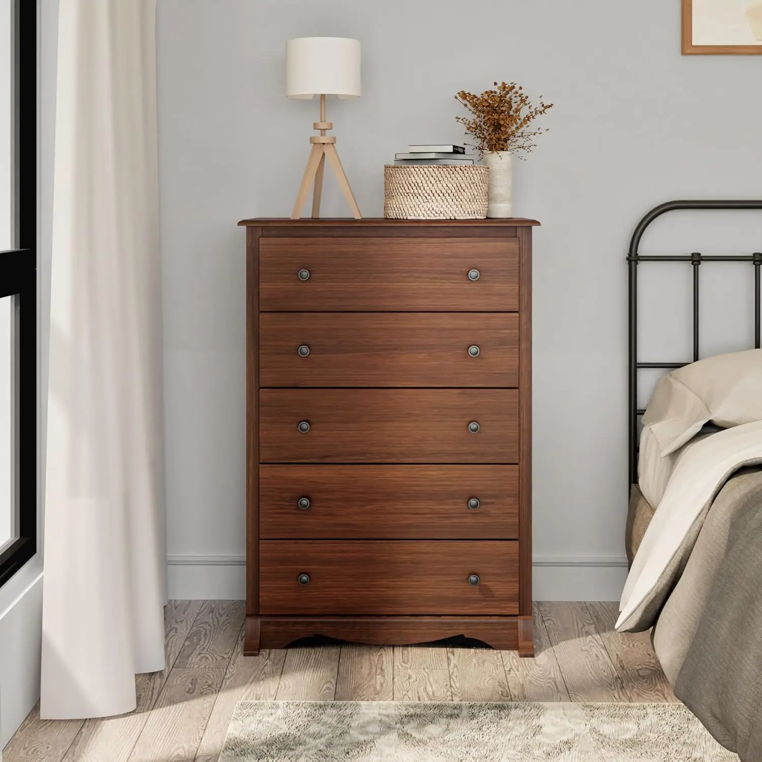 Sonoma Traditional 5-Drawer Tall Dresser for Bedroom, Functional Bedroom Dresser Chest of Drawers 17.75