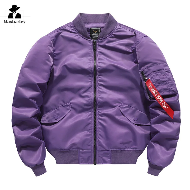 Kurtka Bomber MA1 męska wiosenna, Retro moda luźny strój baseballowy płaszcz Unisex Street Harajuku wielokolorowa kurtka Bomber