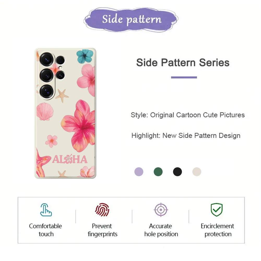여름 꽃 무늬 삼성 갤럭시 S25 S24 S23 S22 S21 S20 울트라 플러스 S23 FE S21FE S20FE S10 플러스 실리콘 케이스/커버