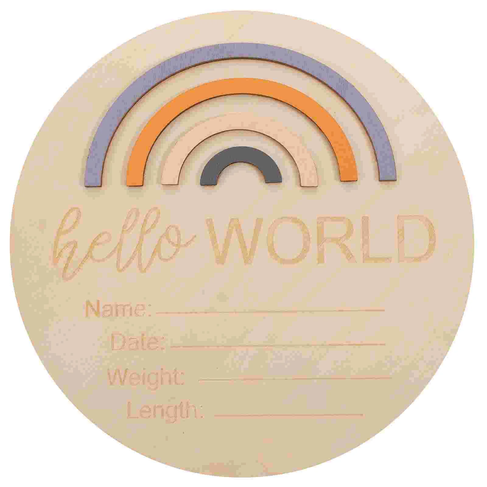 Rainbow Milestone Card Wooden Name Signs for Nursery Months Baby Birth Announcement Decor The Newborn Hospital Girls Woodsy