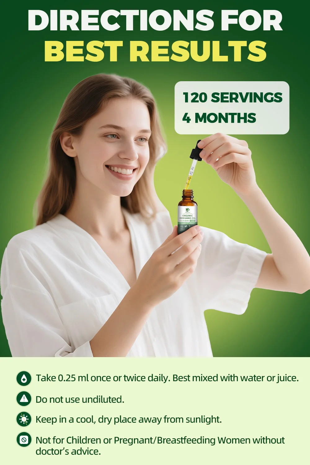 Lukaree 4 في 1 قطرة زيت الأوريجانو مع زيت الكركم والفيتامينات E، 80% كارفاكول، المناعة، التنفس، نباتي الجهاز الهضمي، خالي من السكر غير وراثيًا