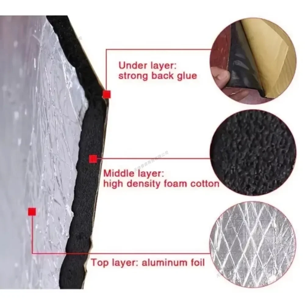 200x50cm 5/10mm Sound Deadener Mat Auto Acoustic Thermal Mat Sound Proof Wall Panels Car Deadening Noise Insulation Mats for Car image 5