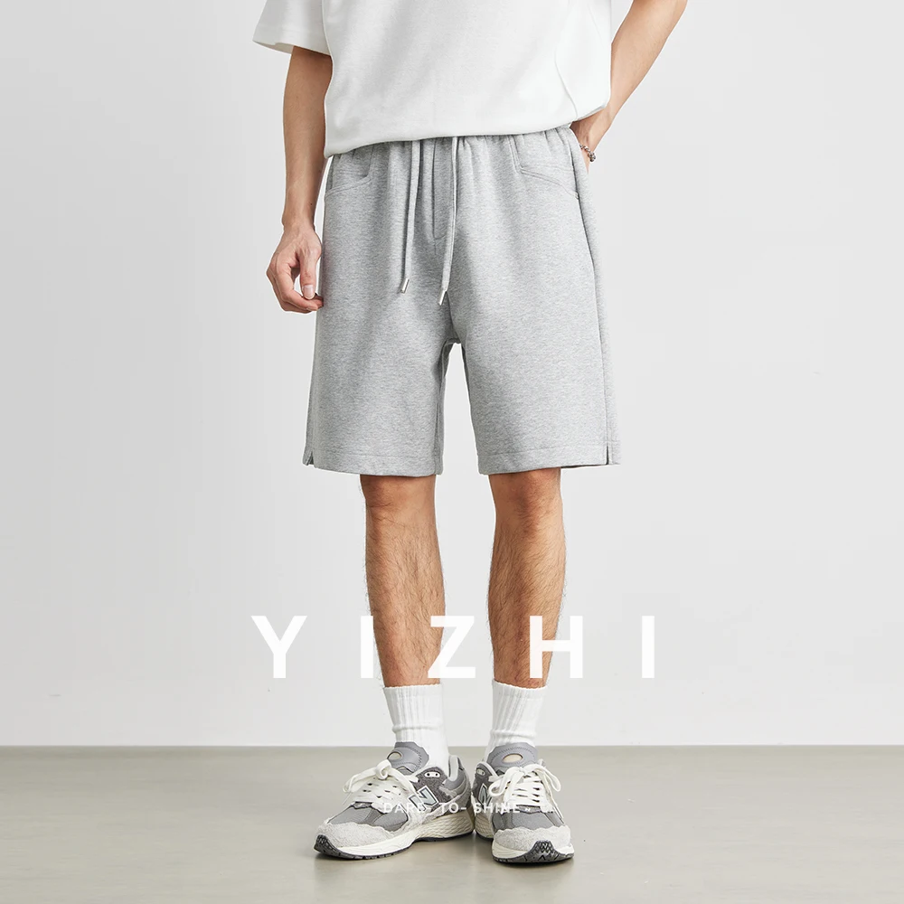 

Men Sweatpants Summer New Straight Sports Outdoor Running Fitness Elastic Waist Casual Shorts Solid Color Men's Mid-Length Pant