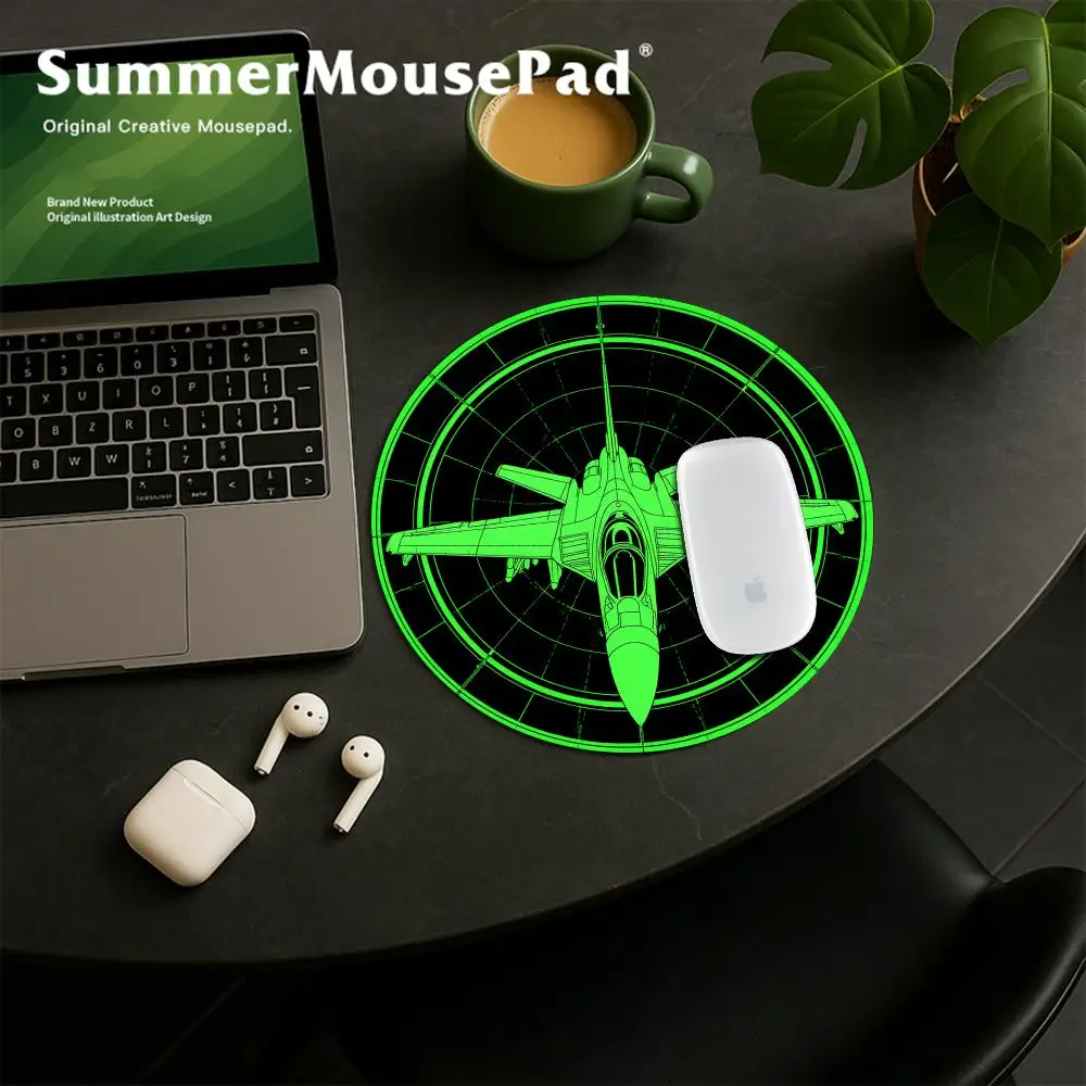 Alien Spaceship Design UFO Circular Mouse Pad DeskMat Non-Slip mouse mat offices accessories suitable for office and games 22x22