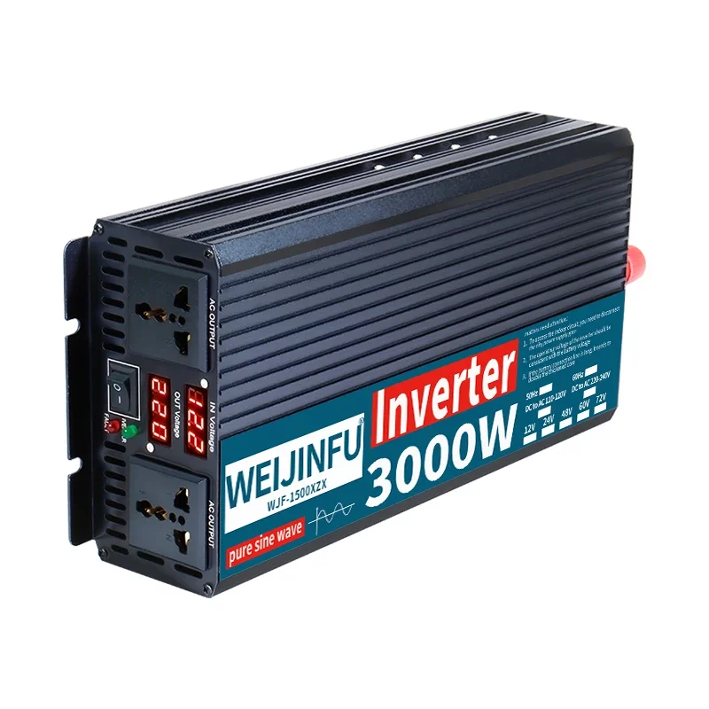 Multi-Function Display Pure Sine Wave Inverter with Quick Charge Port, Stable Voltage Output for RV/Truck Electronics Protection