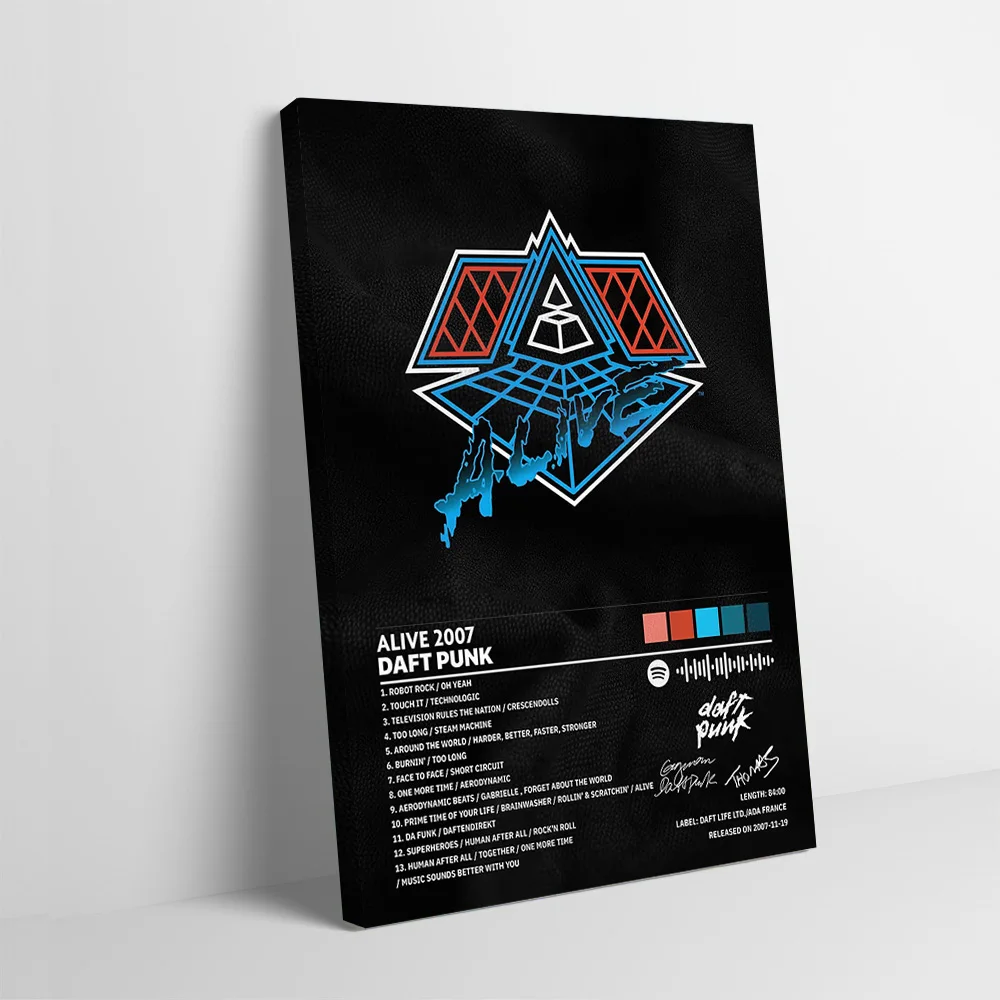Daft Punk Alive 2007 – affiche imprimée avec l'art de l'album, images personnalisées, peinture sur toile, cadeau pour décoration de luxe, décoration de la maison