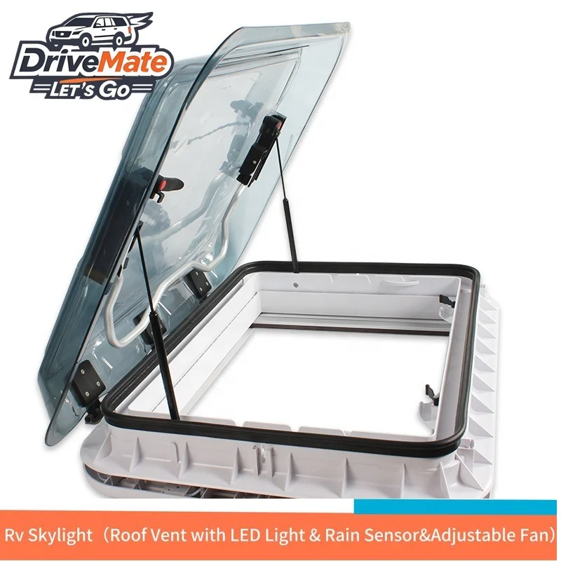 

OEM RV Accessories 700*500mm RV Caravan Skylight With 12V LED Light Aluminum Frame Roof Window