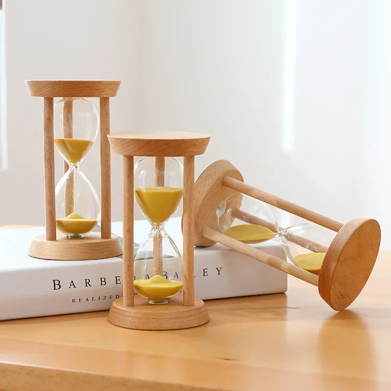 3/5/10/15/30 Minutes New Wooden Hourglass Mini Desktop Decoration Sand Clock Creative Timers Sandglass Hourglass for Kids Gift