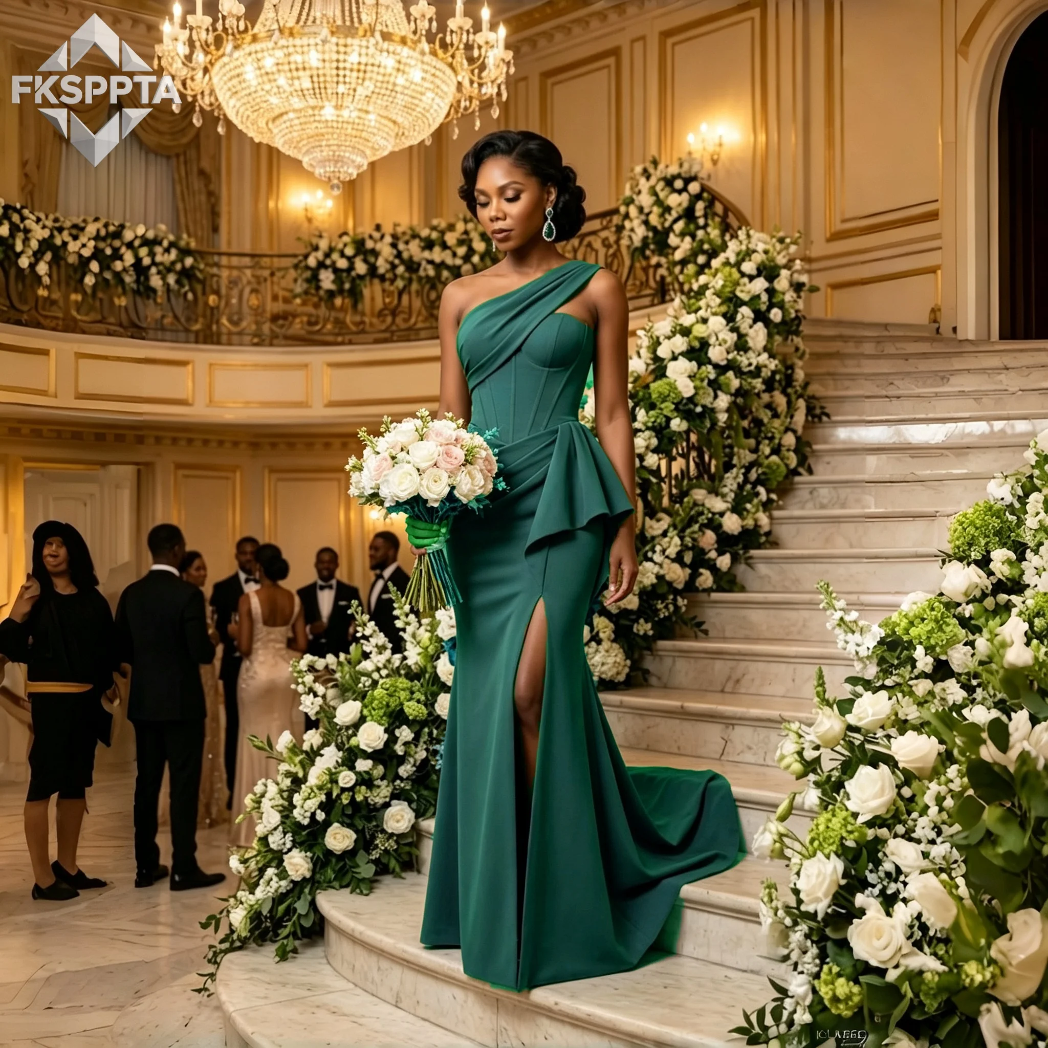 One Shoulder Mermaid Bridesmaid Dresses With Split 2026 Black Women Gowns For Maids Of Honor Vestido De Festa Robe De Soiree