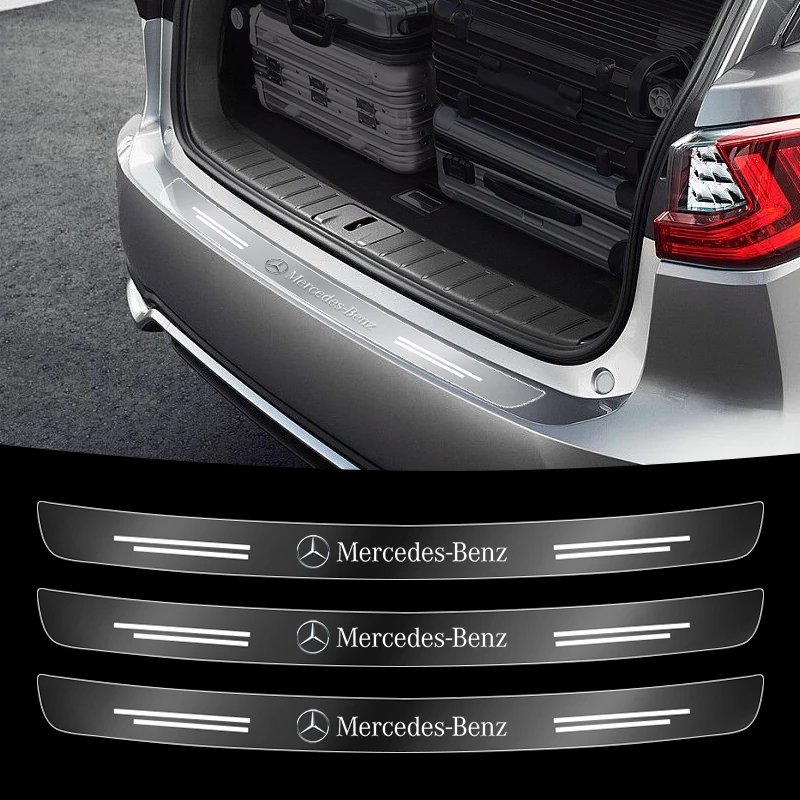 Car Rear Bumper Trunk Sill Transparent Protector Sticker For Mercedes Benz B/C/E/S Class A Class C200L GLC GLE CLA accessories