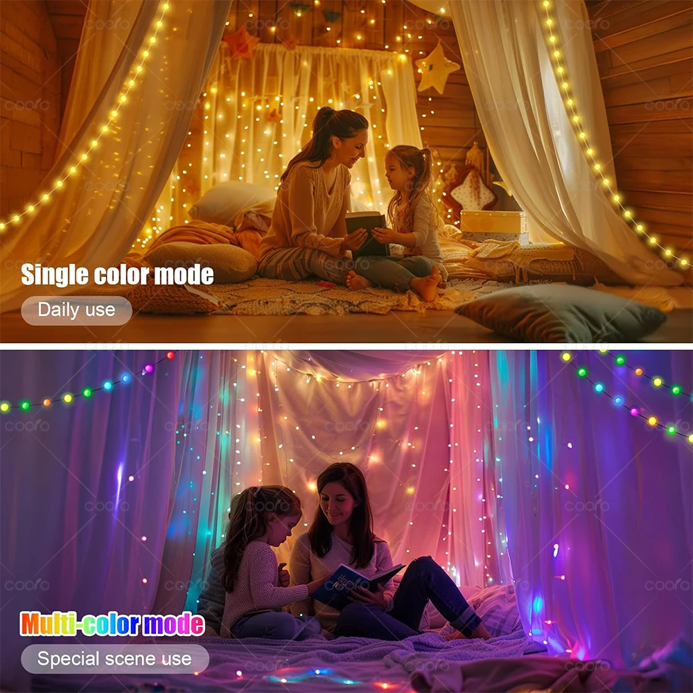 USB Bluetooth Colorful LED Bulb String Light 5M 10M 33/66Led Festoon Fairy Light Christmas Tree Outdoor Garden Decor LED Garland