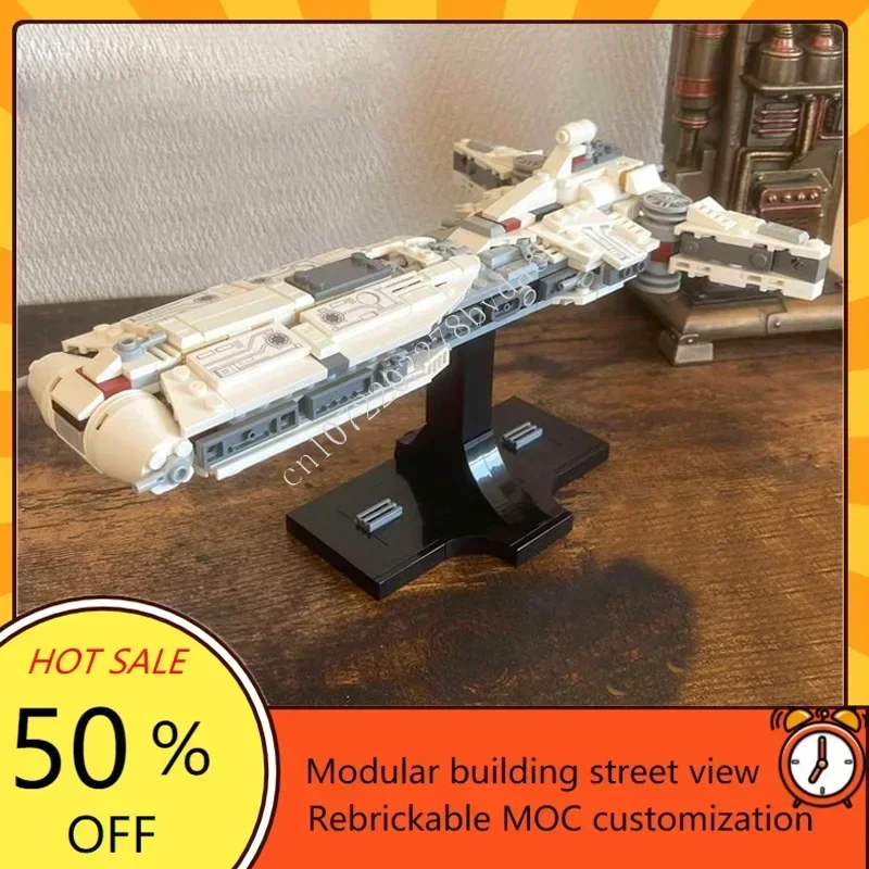 

434PCS Pelta-Class Combat Frigate Midi-Scale Space War Military Model DIY Assembly Custom SpaceShip Battle Puzzle Gift