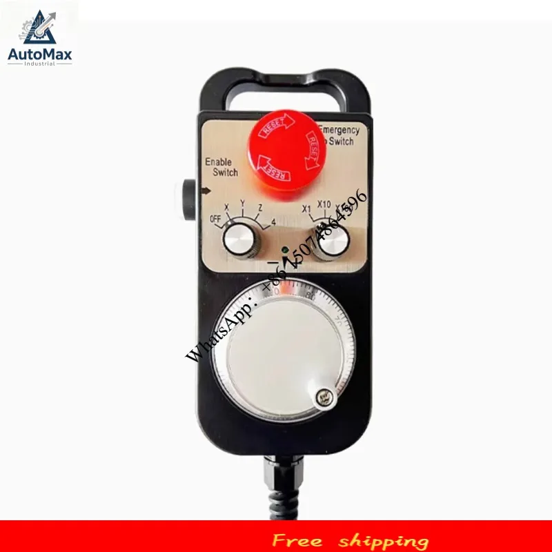CNC Pulse Generator 2, 4, 6, 8 Axis MPG Pendant Handwheel & Emergency Stop, Manual Pulse Generator, Voltage 24V, PLC