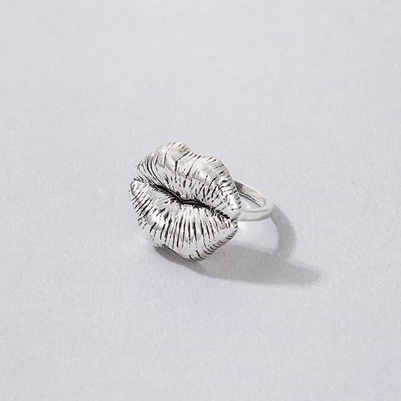 Lip Shape Finger Ring Statement Finger Jewelry Accessories Punk Style