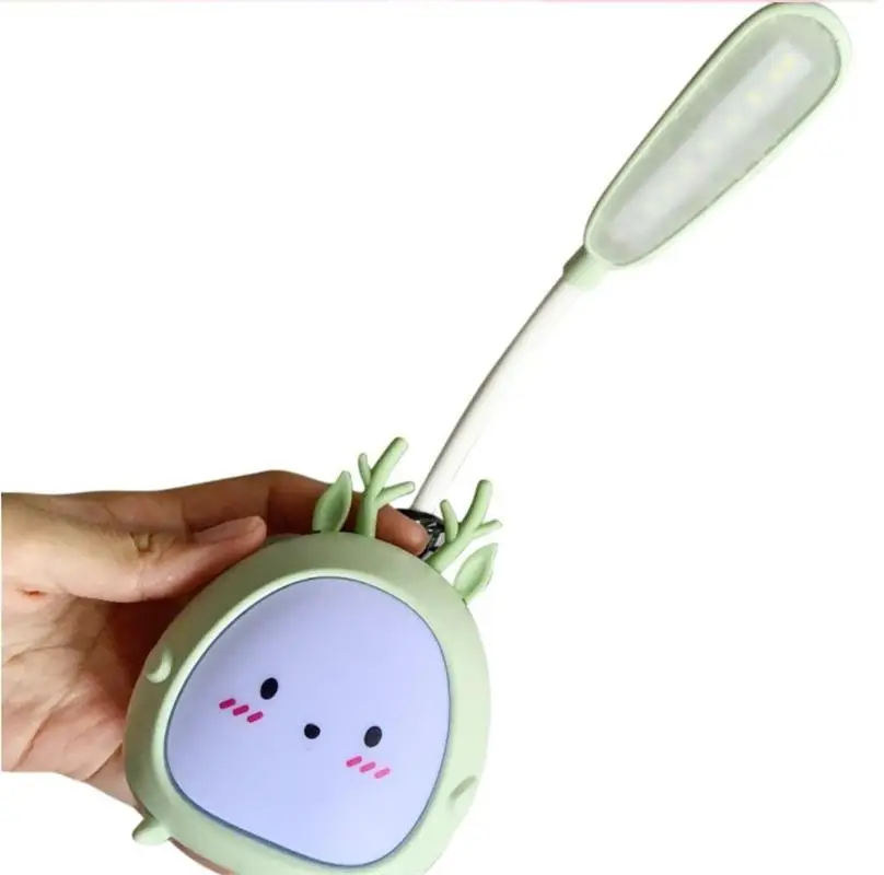Lampada da tavolo a LED portatile luce pieghevole lampada da scrivania simpatico cartone animato ricarica USB luce di lettura a LED luce notturna colorata protettiva per gli occhi