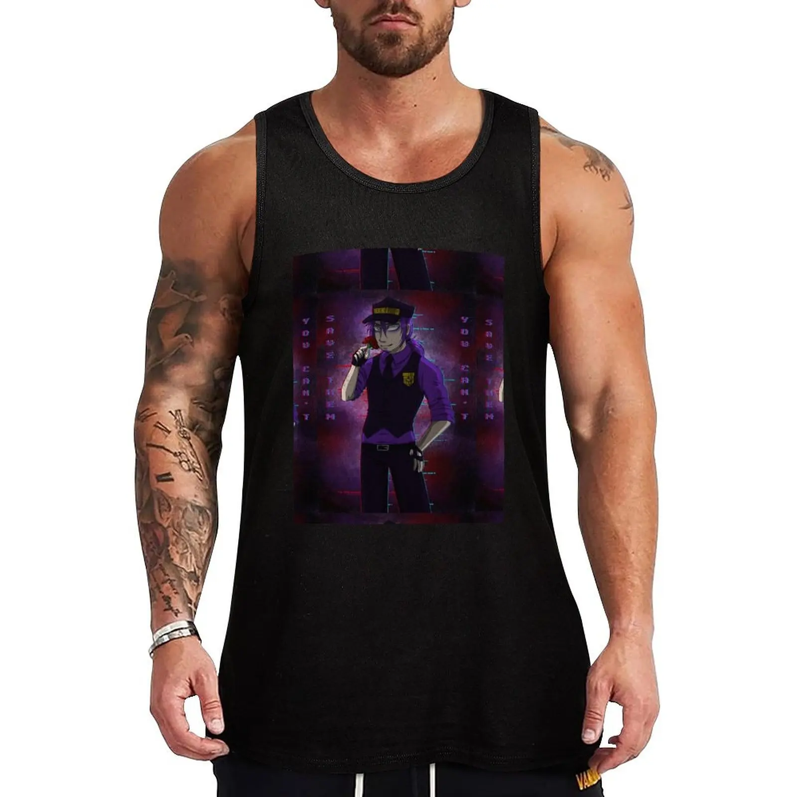 Purple Guy Tank Top Loose Fit Casual Tank Top Breathable Daily Shirt