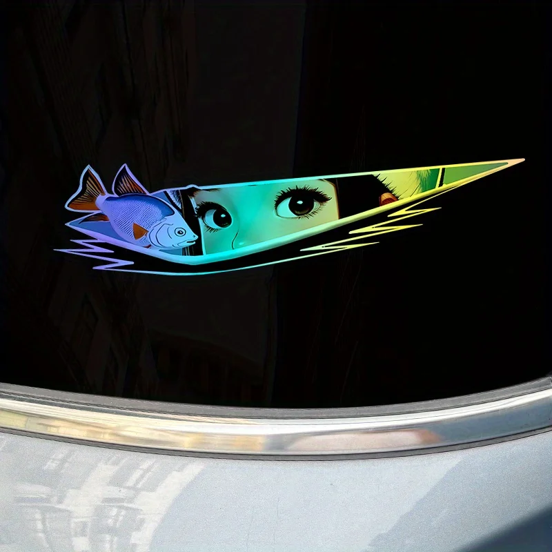 Holographic Anime Eyes Sticker Waterproof Sunproof Vinyl Decal Scratch Cover for Car Bumper Motorcycle Tank Trunk JDM Decor