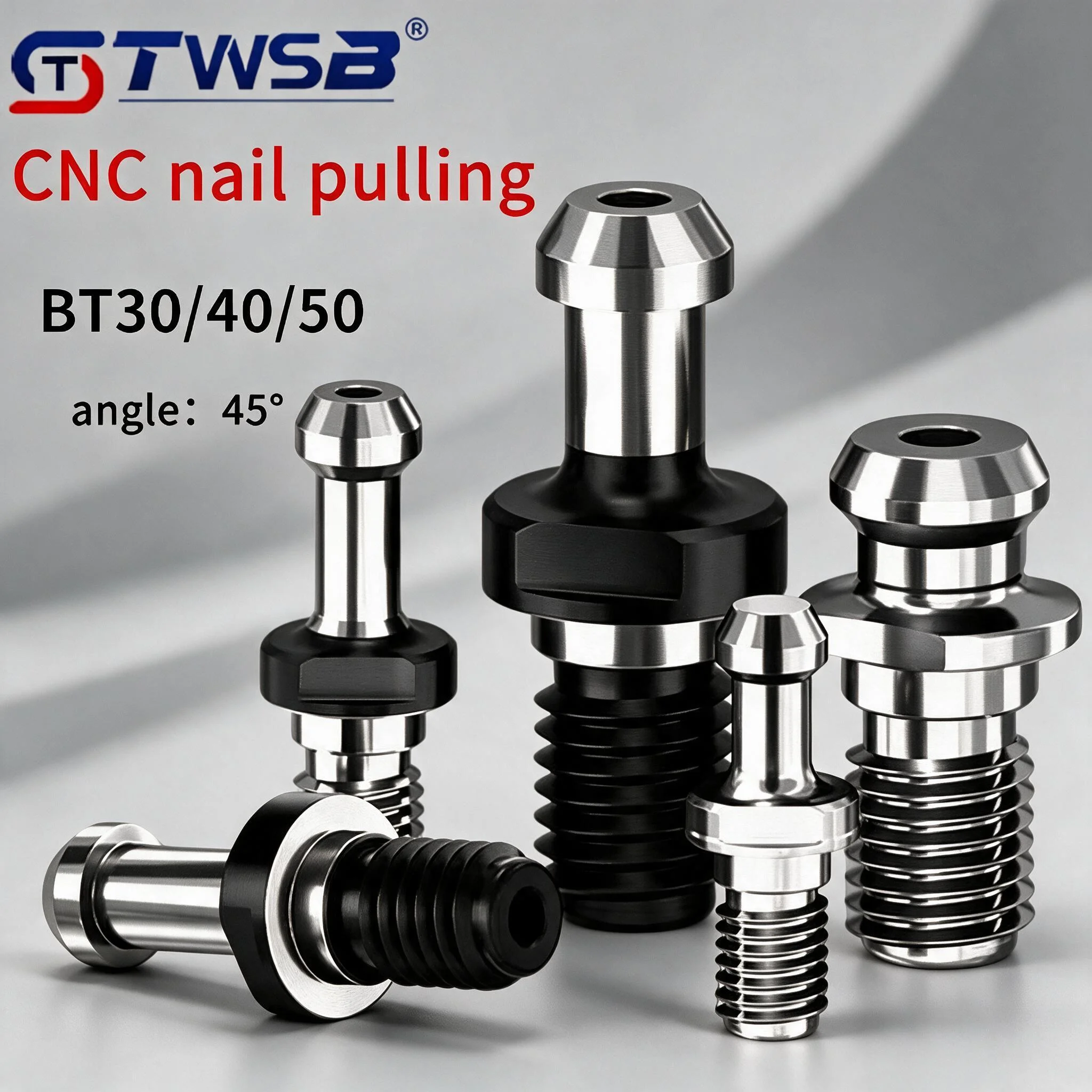 Universal 45° Through Coolant Pull Stud BT30 BT40 BT50, Back Pull Internal Cooling Knob CNC Tool Holder Clamping Fastener