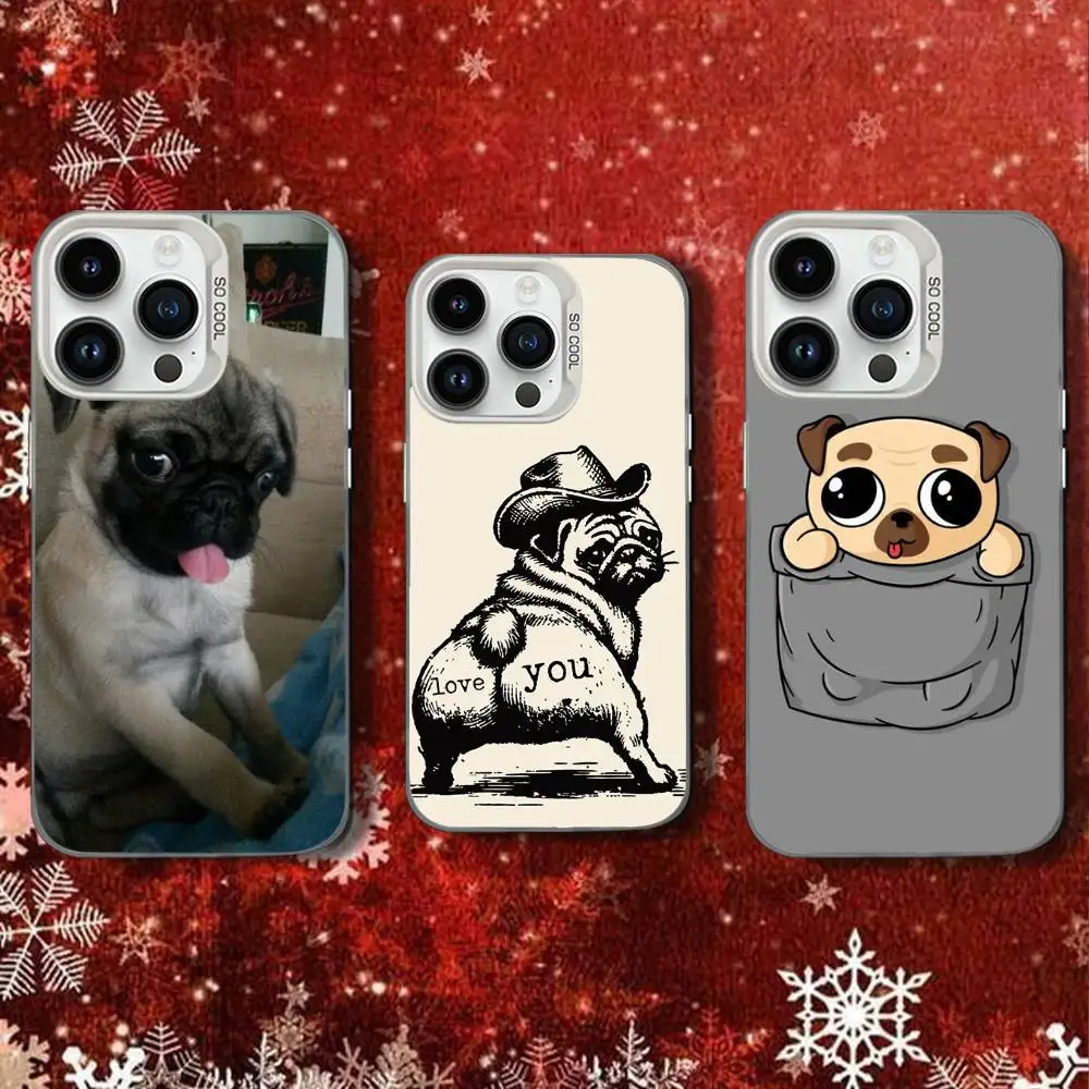 

Cute I-Interesting Pug DogS For iPhone 14,16,15,17,13,12,11,Pro,SE4,Max,Plus,Air,Mini Phone Case White Candy Shockproof