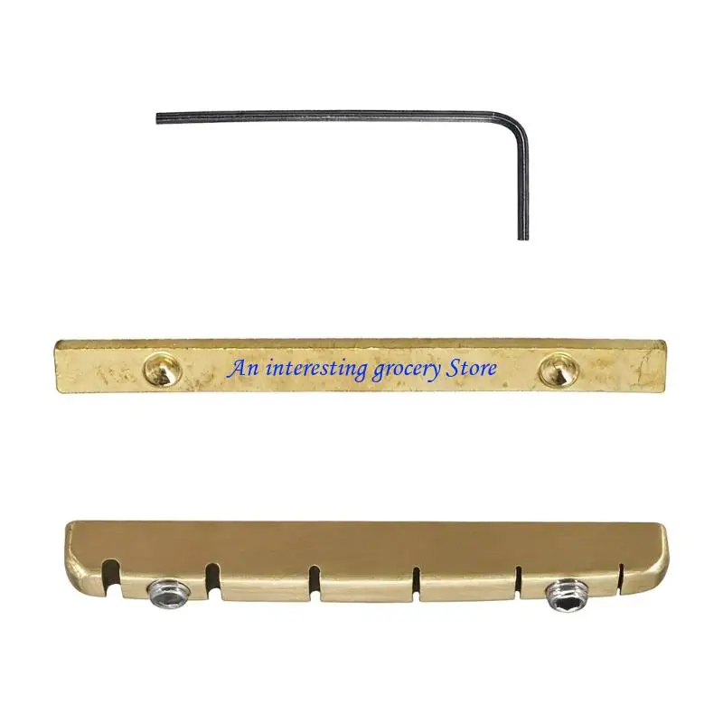 652D Replacement Brass Nut for Electric Guitar Adjustable for Precise String Action with Hexagon and Base Plate Included