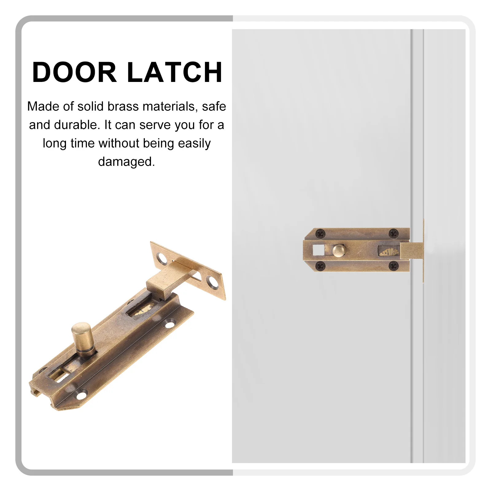 

2pcs Bronze Door Bolt High Grade Brass Piece Slide Lock For Wooden Doors Security Bar Flush Latch Double Sliding Gates